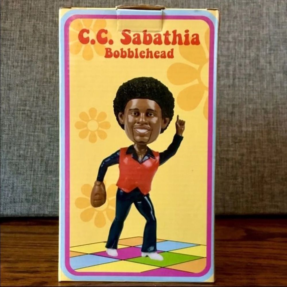 CC SABATHIA Cleveland Indians 1970s Disco BOBBLEHEAD Pre- Yankees NIB Mint